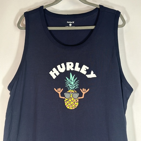 Hurley Navy Blue Pineapple Graphic Tank Top XXL - Picture 2 of 6